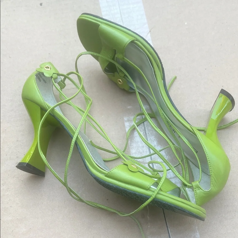 Bellini Lime Green Strappy Heels - Picture 2 of 4